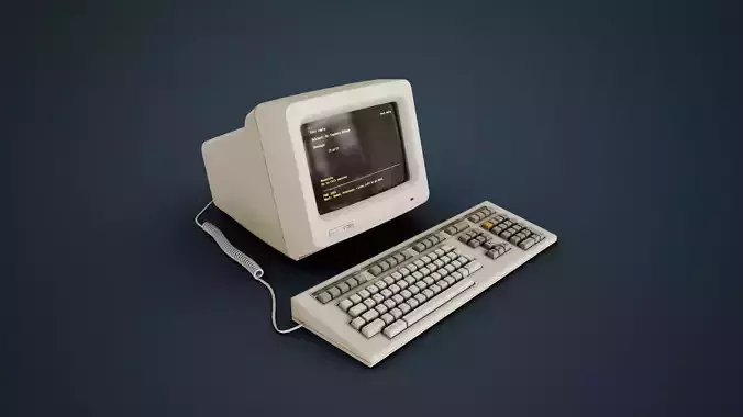 DEC VT220 - Retro Computer Low-poly 3D model