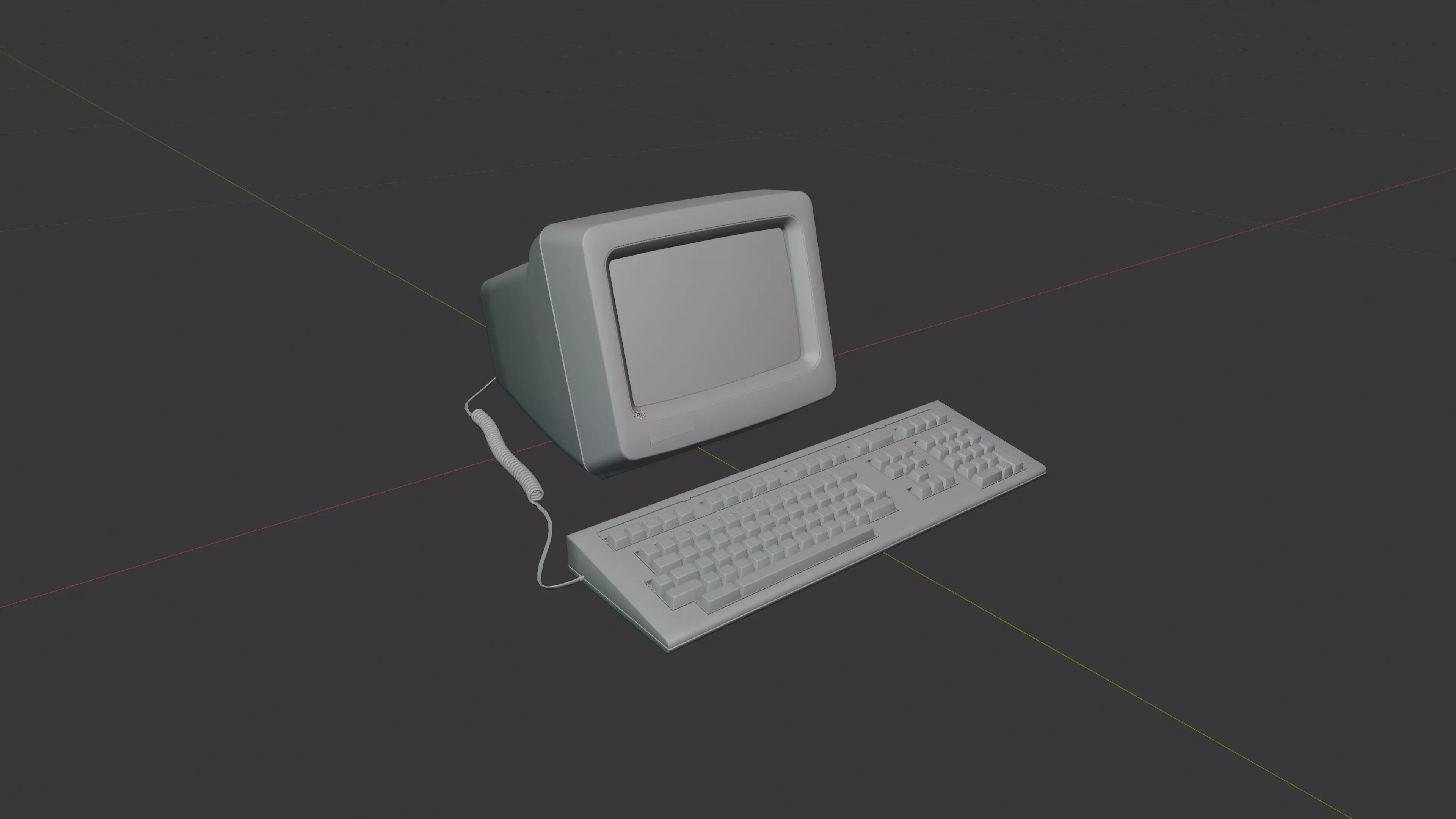 DEC VT220 - Retro Computer Low-poly 3D model_12