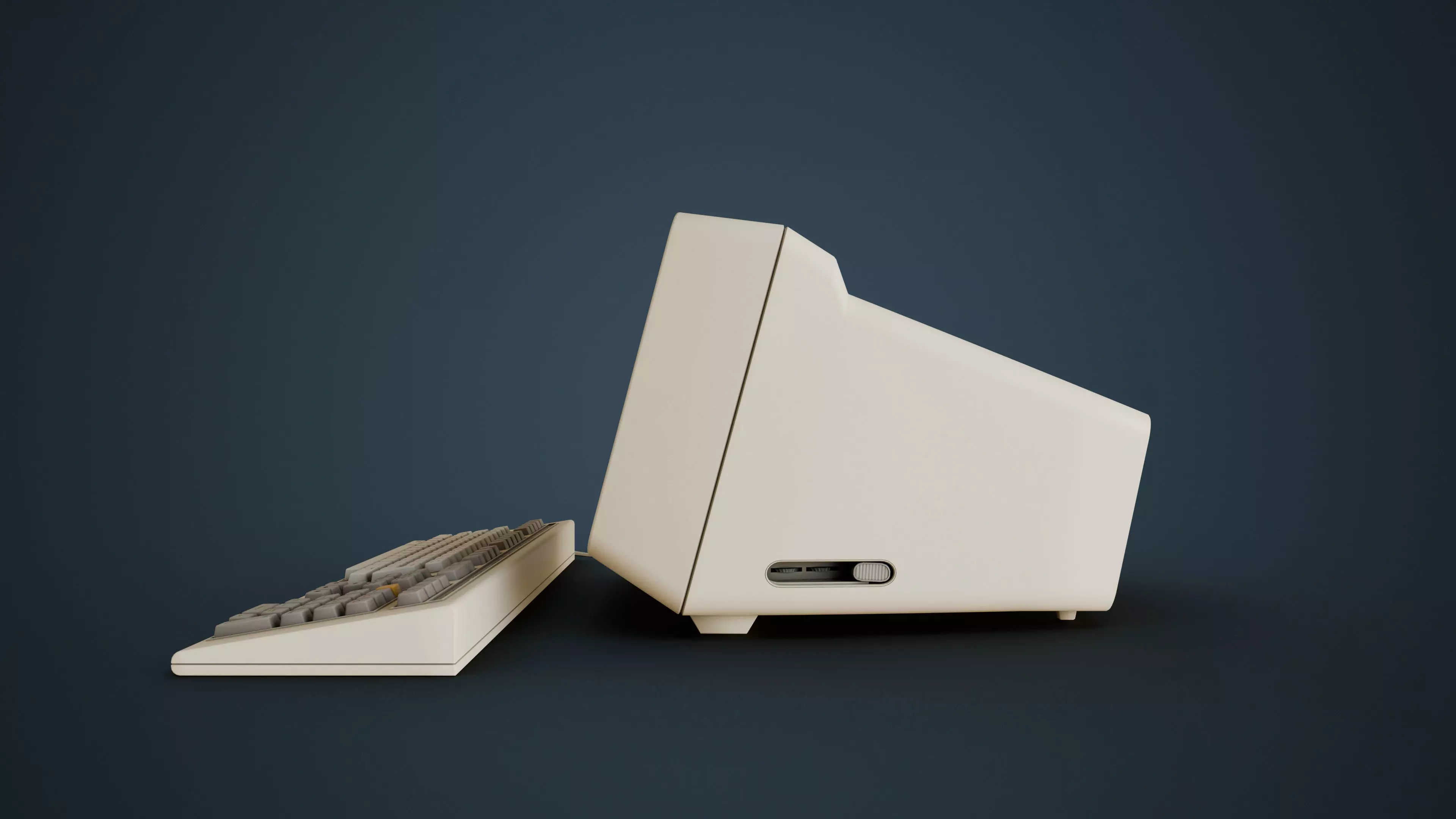 DEC VT220 - Retro Computer Low-poly 3D model_8