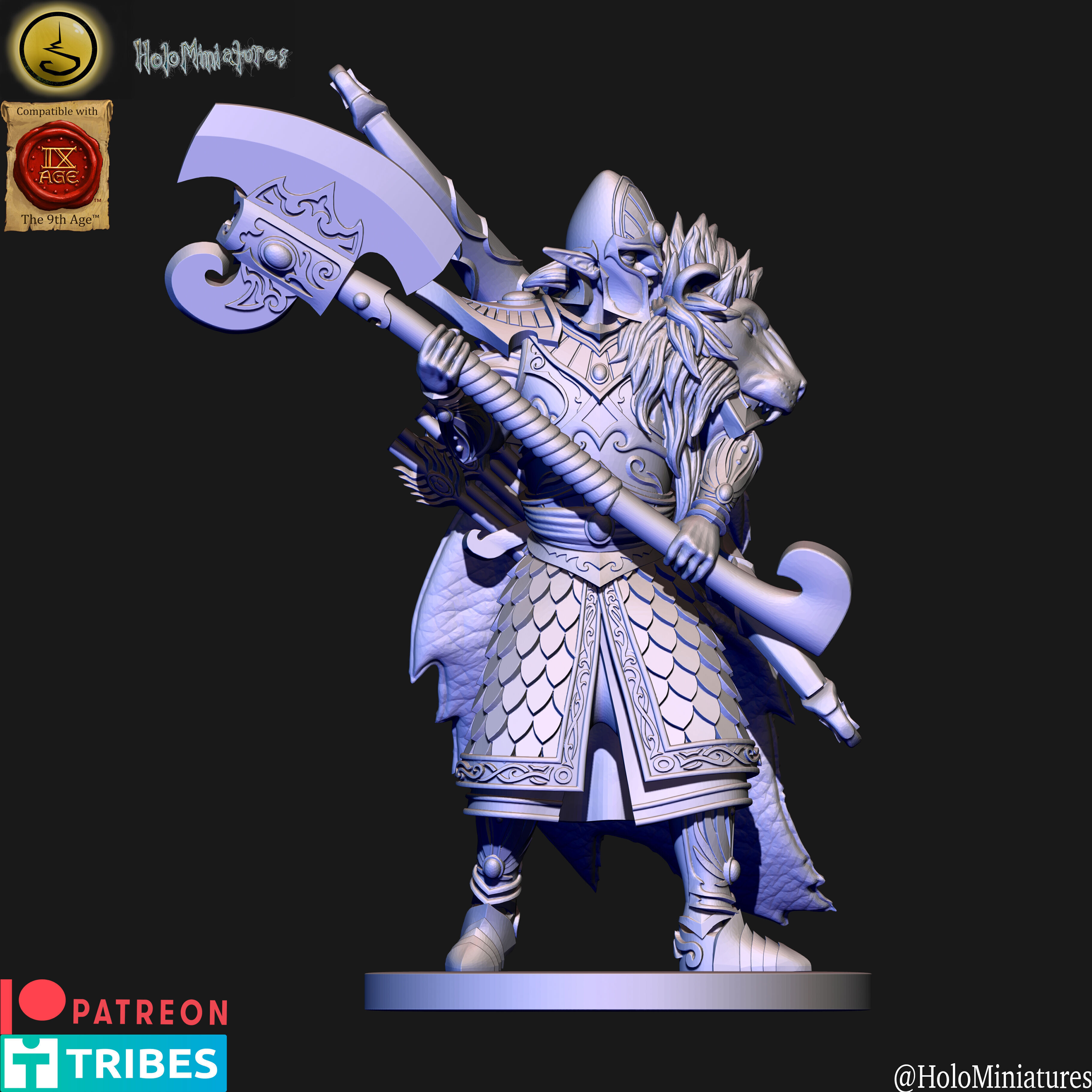 High elves Lion order scouts unit 3D print model_9