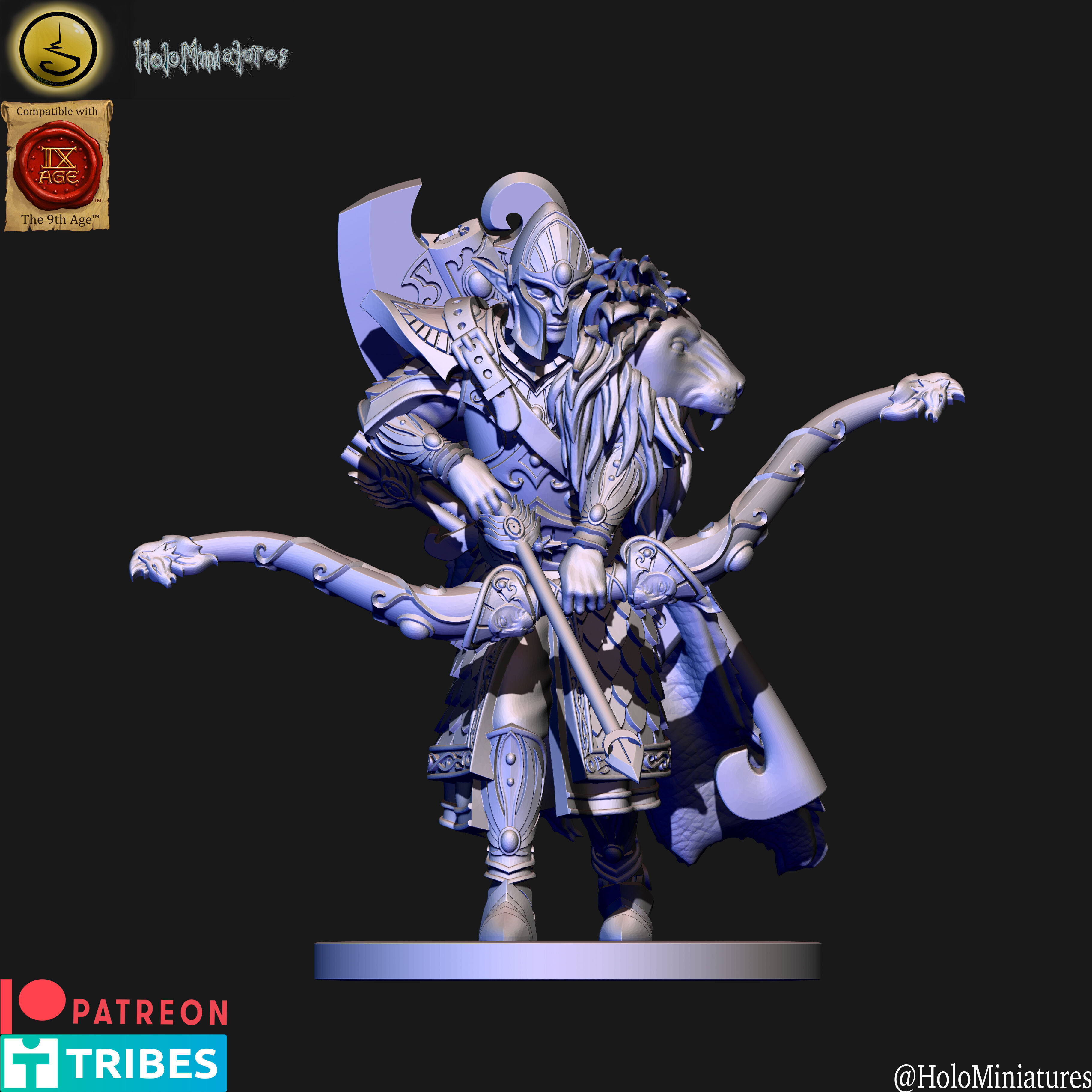 High elves Lion order scouts unit 3D print model_2