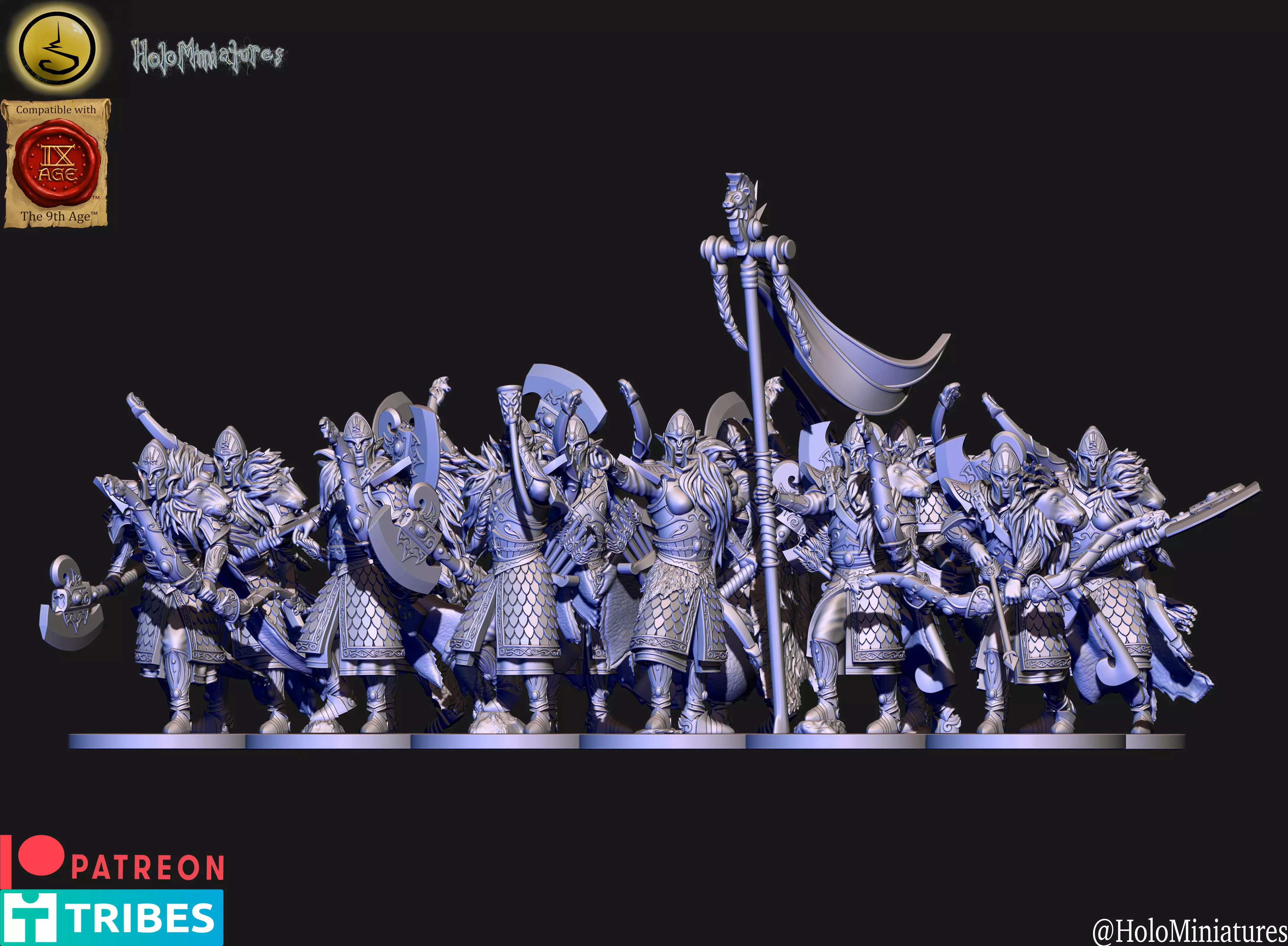 High elves Lion order scouts unit 3D print model_0