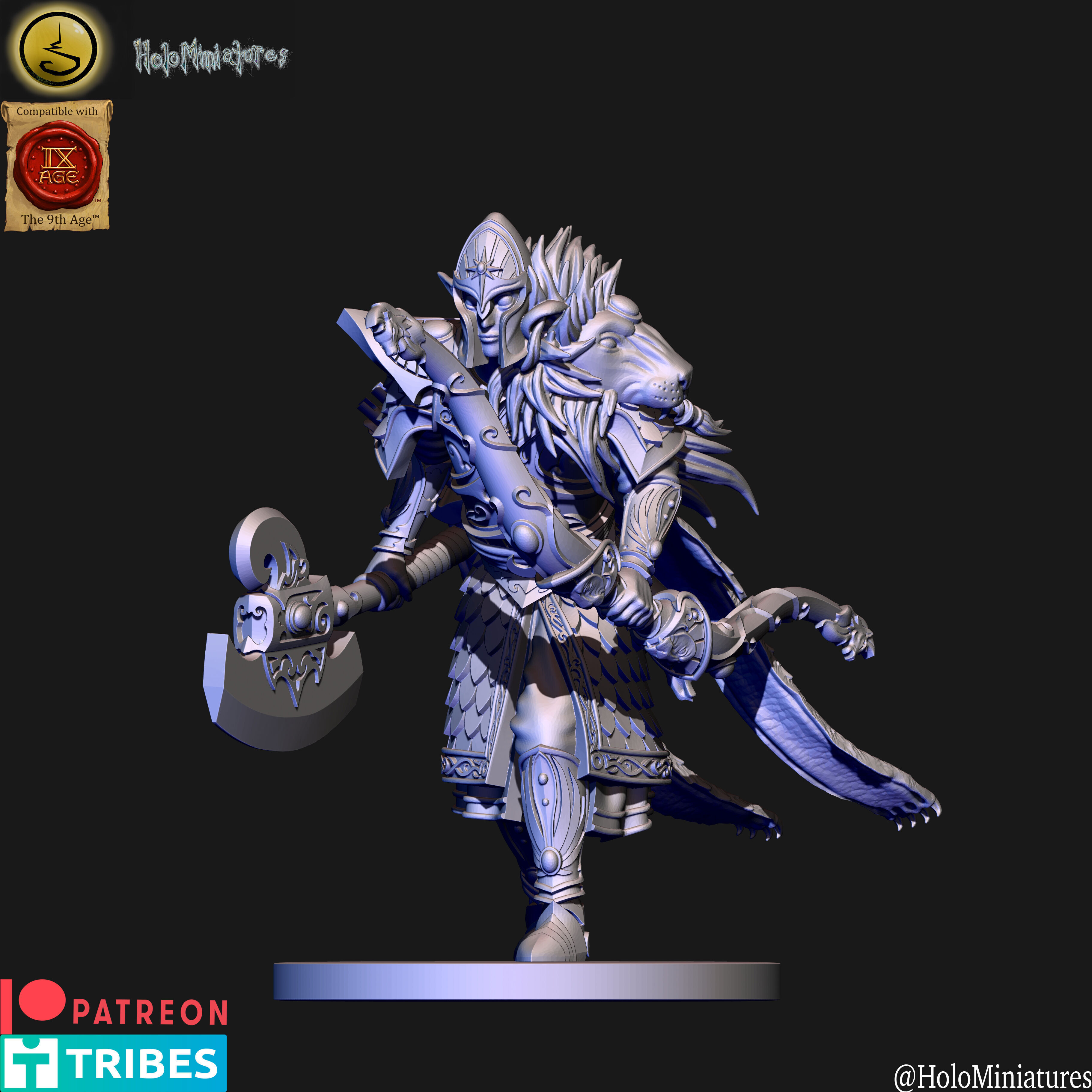 High elves Lion order scouts unit 3D print model_18