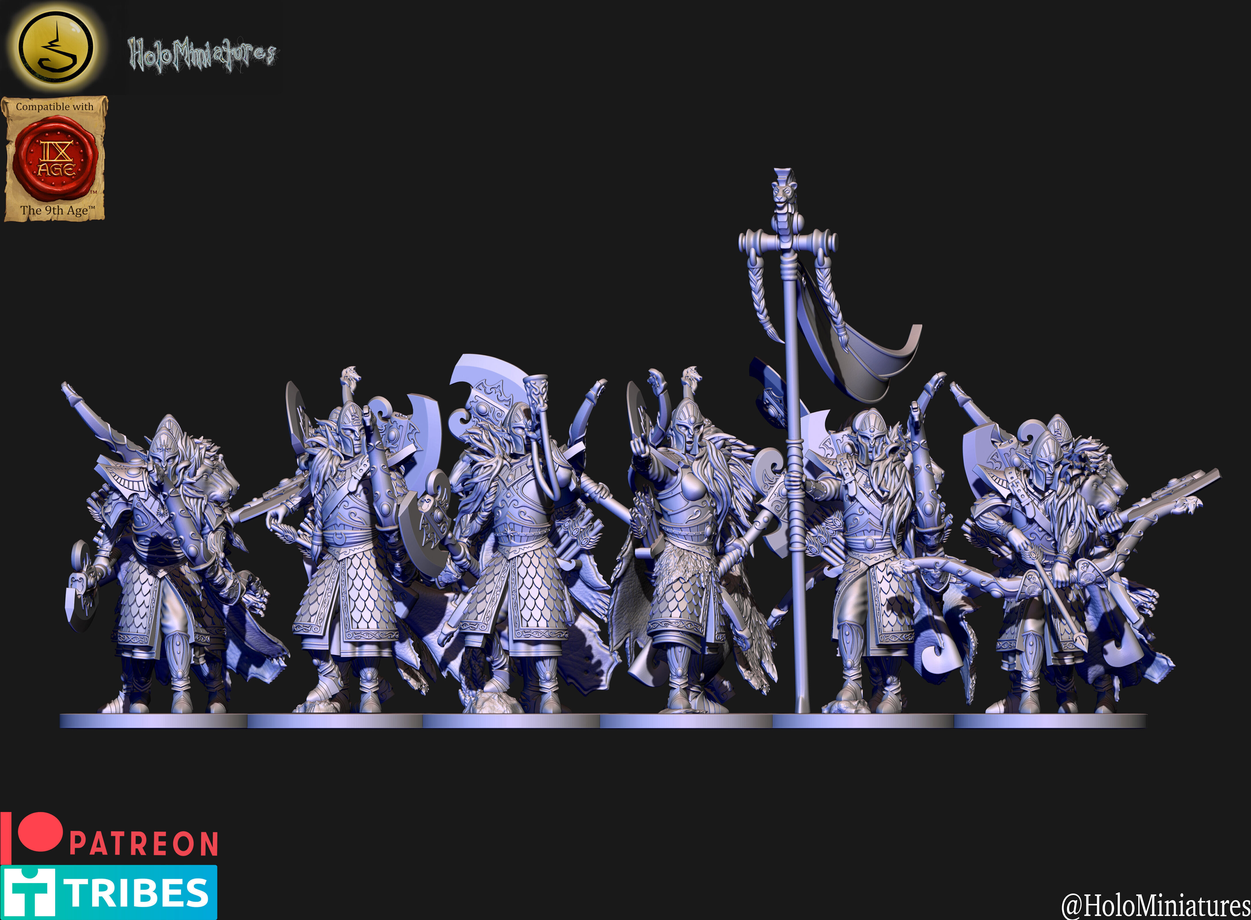 High elves Lion order scouts unit 3D print model_1