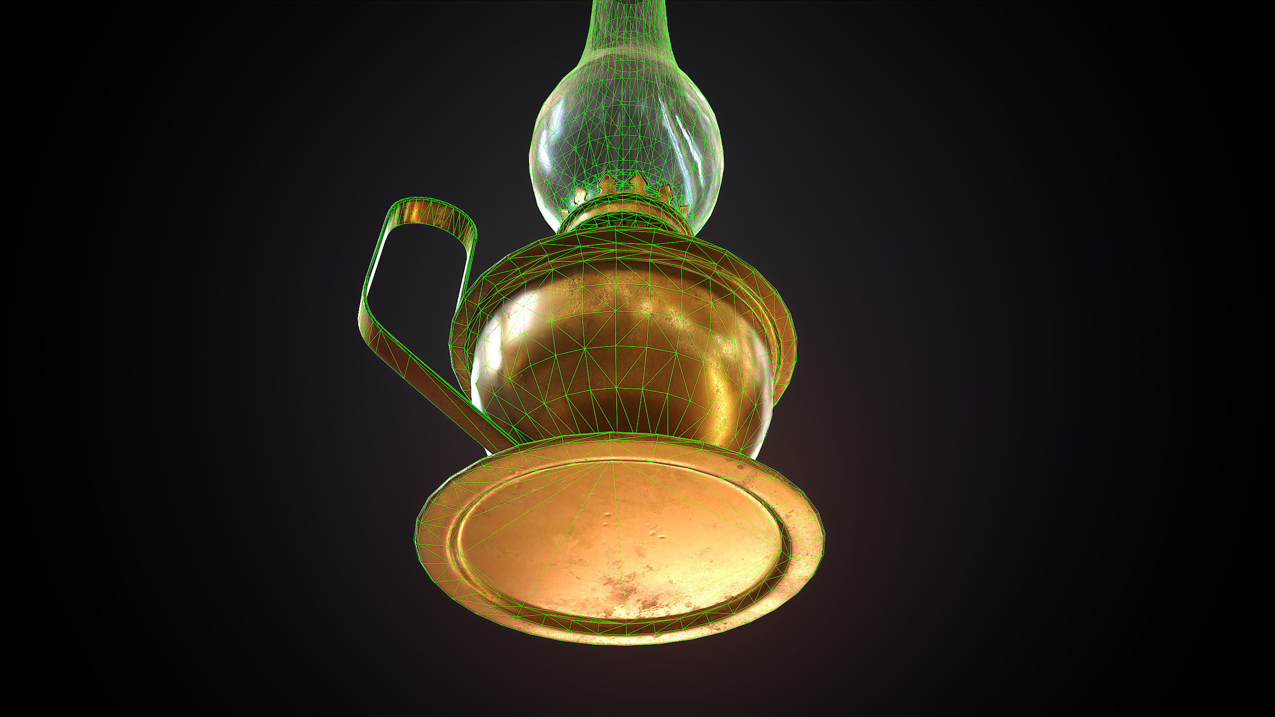 Vintage Kerosene Lamp Low-poly 3D model_14