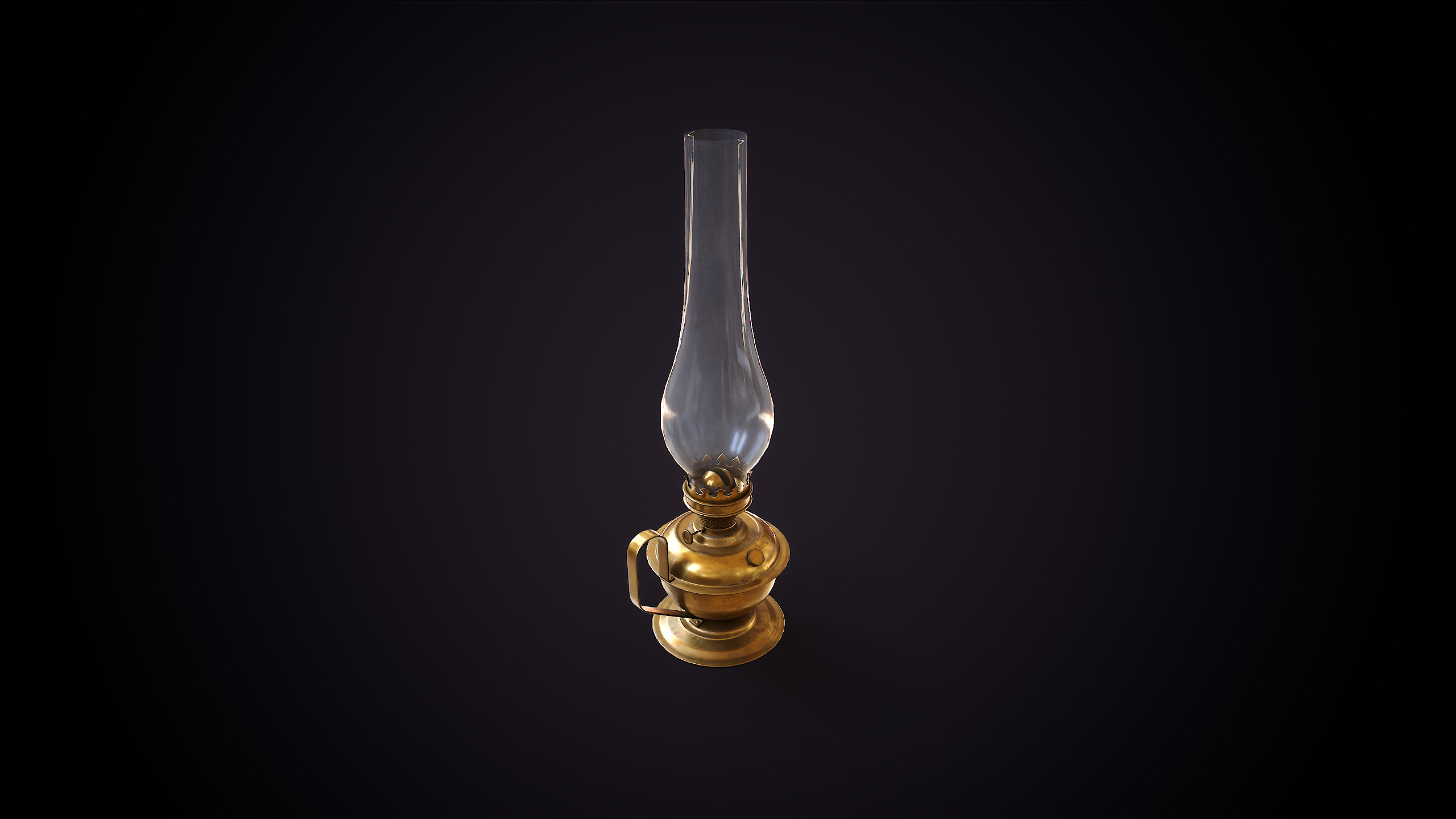 Vintage Kerosene Lamp Low-poly 3D model_9