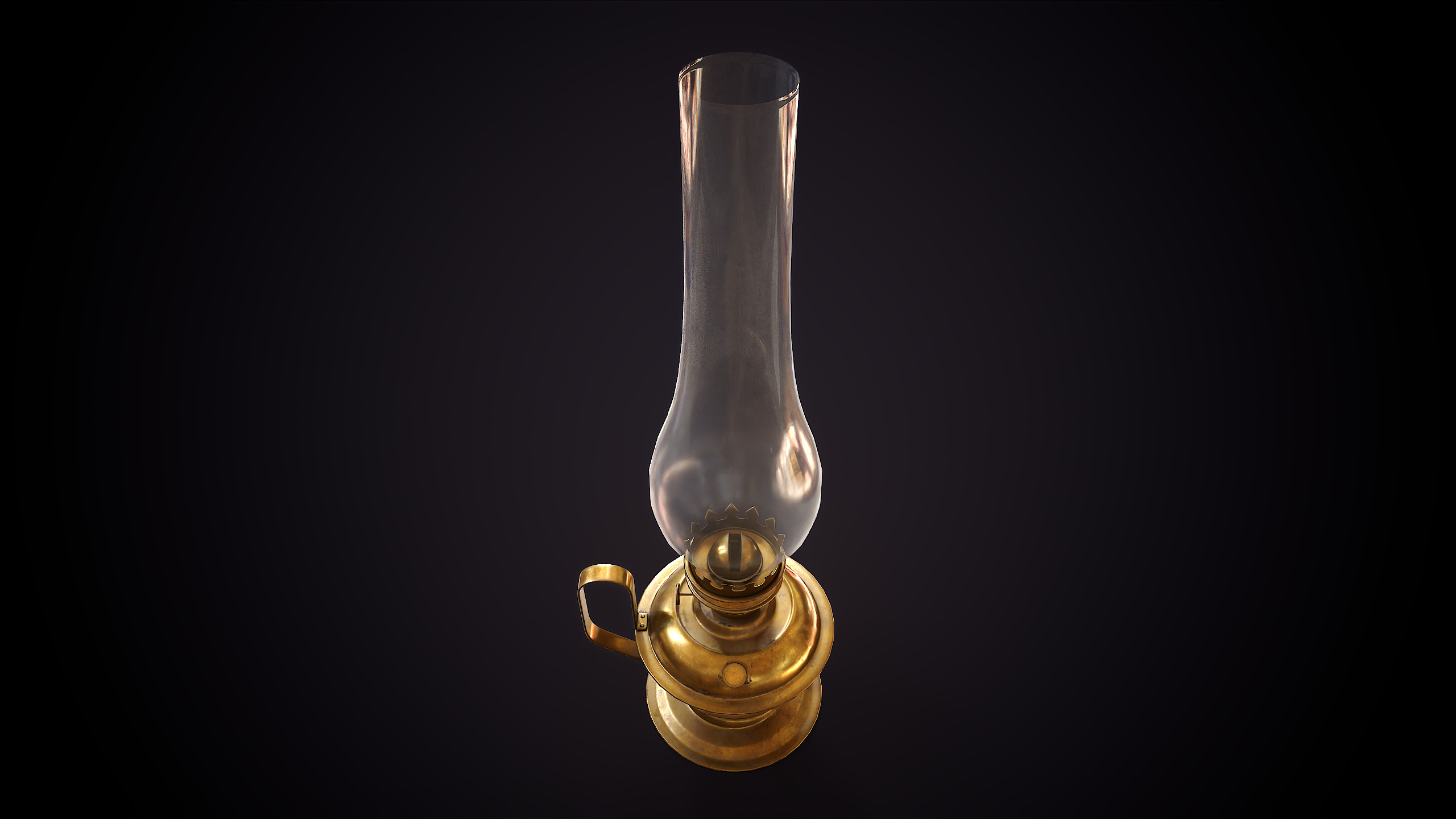 Vintage Kerosene Lamp Low-poly 3D model_10