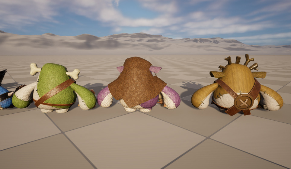 six stylish cartoon character with skeletal skin Low-poly 3D model_8