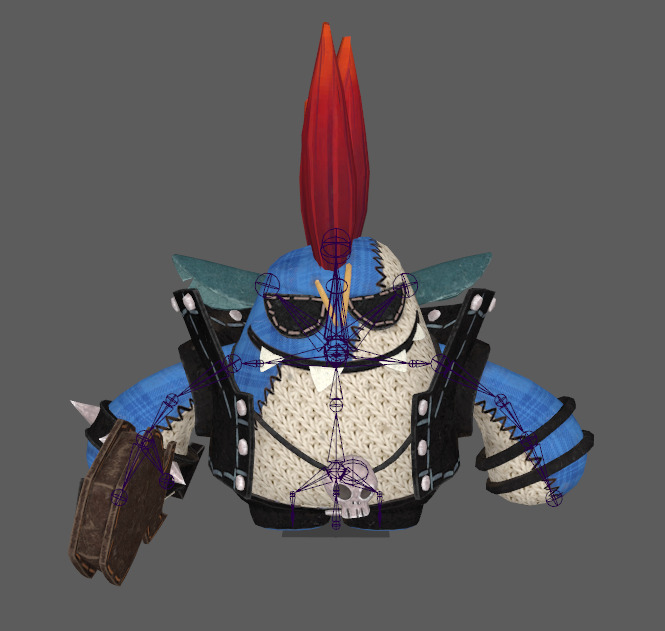 six stylish cartoon character with skeletal skin Low-poly 3D model_13