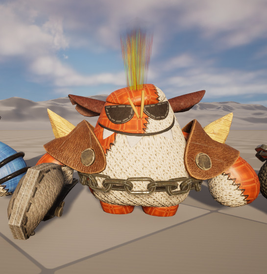 six stylish cartoon character with skeletal skin Low-poly 3D model_2