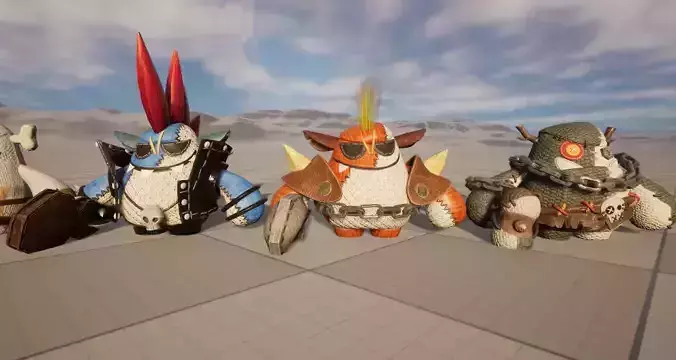 six stylish cartoon character with skeletal skin