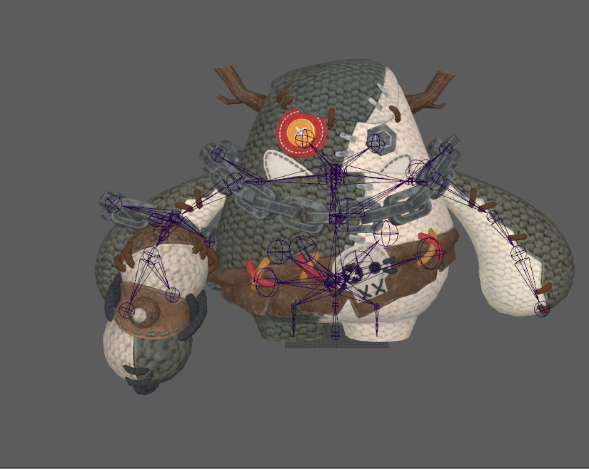 six stylish cartoon character with skeletal skin Low-poly 3D model_11