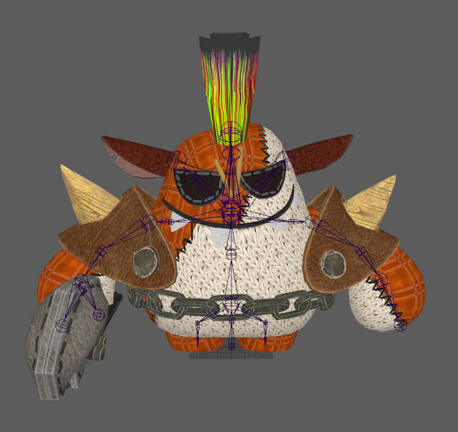 six stylish cartoon character with skeletal skin Low-poly 3D model_10