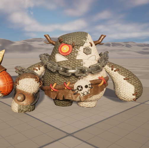 six stylish cartoon character with skeletal skin Low-poly 3D model_5