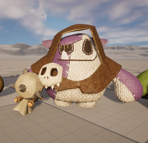 six stylish cartoon character with skeletal skin Low-poly 3D model_7