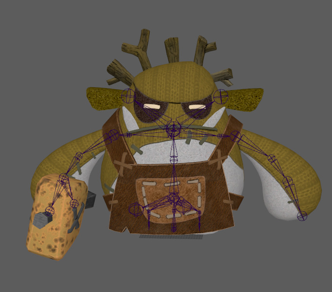 six stylish cartoon character with skeletal skin Low-poly 3D model_15