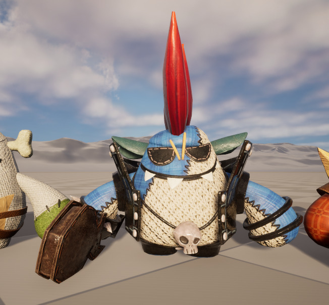 six stylish cartoon character with skeletal skin Low-poly 3D model_4