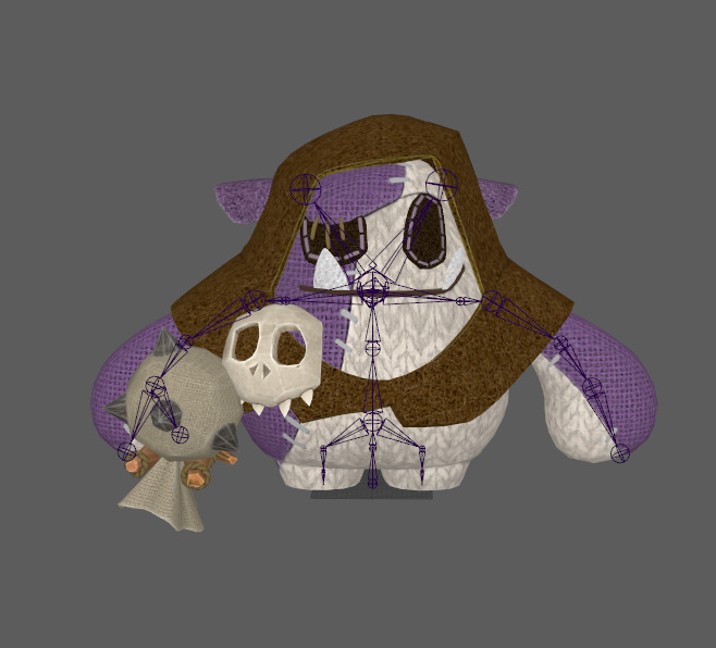 six stylish cartoon character with skeletal skin Low-poly 3D model_14