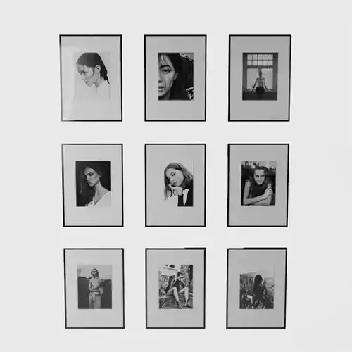 Black and white photos of the girls - Wall Art 3D model
