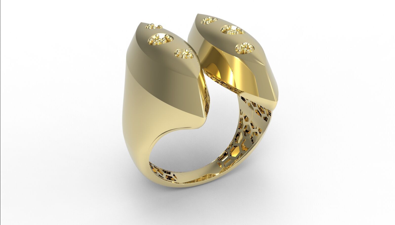 Lightweight Fusion Ring  Ready for Casting TR06 3D print model_1