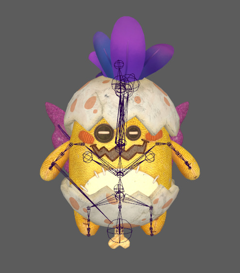 Seven stylized cartoon potatoes with skeletal skins Low-poly 3D model_6