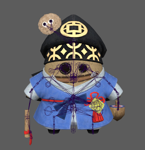 Seven stylized cartoon potatoes with skeletal skins Low-poly 3D model_4