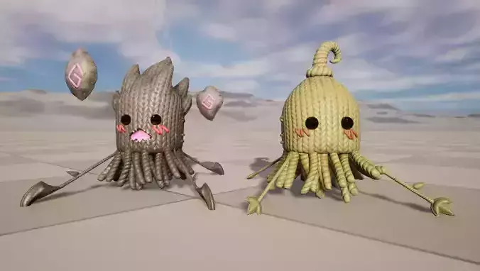 Stylish cartoon monster squid tentacles  skeletal skin