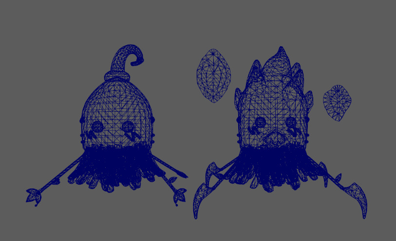 Stylish cartoon monster squid tentacles  skeletal skin Low-poly 3D model_5