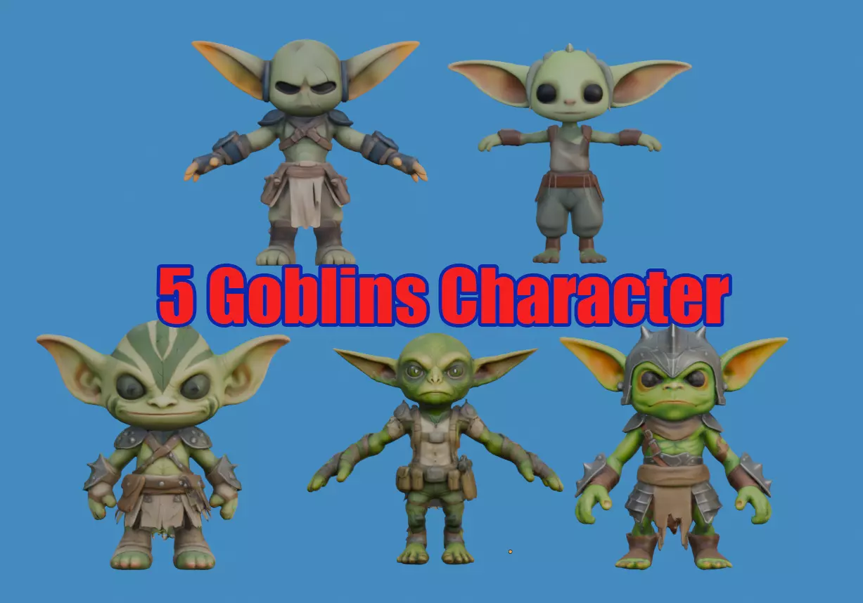 Goblins Pack Low-poly 3D model_0