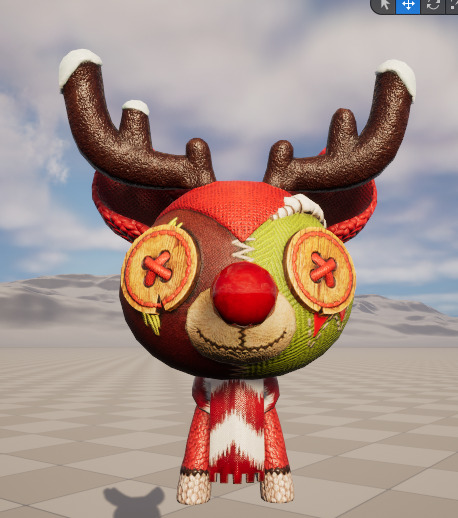 Six stylized cartoon wide eared foxes and deer  skeletal skin Low-poly 3D model_1