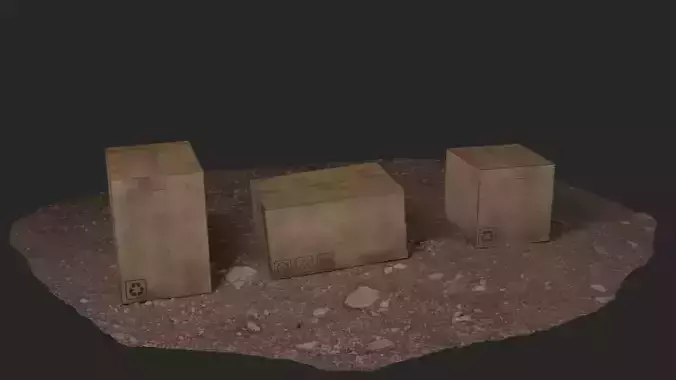 Dirty Cartoon Boxes Low Poly