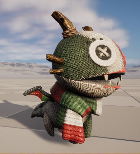 Four stylized small fire dragon dinosaurs with skeletal skin Low-poly 3D model_2