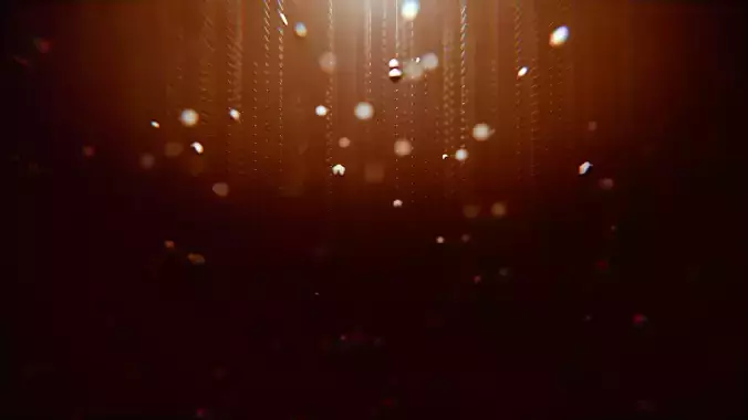 Ethereal Amber Particle Rain by geo nodes