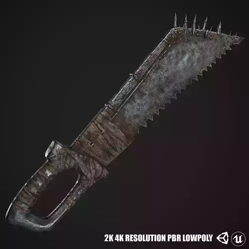 Post Apocalyptic Weapons - Saw Sword Free low-poly 3D model