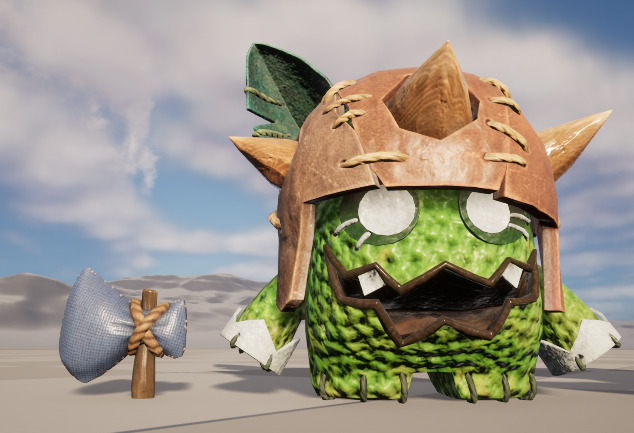 Two stylized goblin bosses with skeletal skins Low-poly 3D model_1