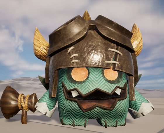 Two stylized goblin bosses with skeletal skins Low-poly 3D model_2