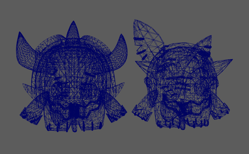 Two stylized goblin bosses with skeletal skins Low-poly 3D model_7