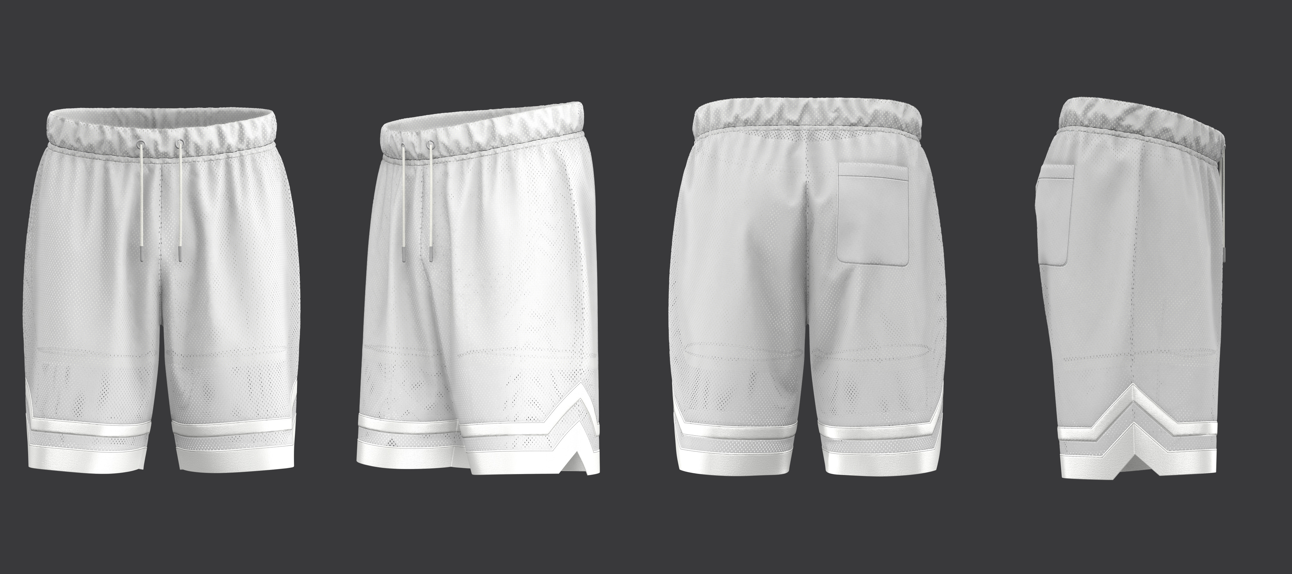 Basketball Shorts 3D model_8