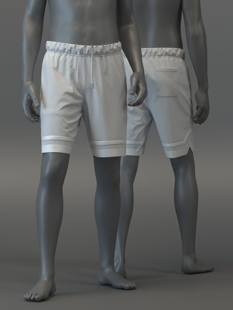 Basketball Shorts 3D model_2