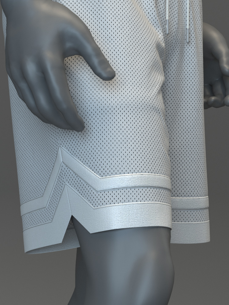 Basketball Shorts 3D model_4
