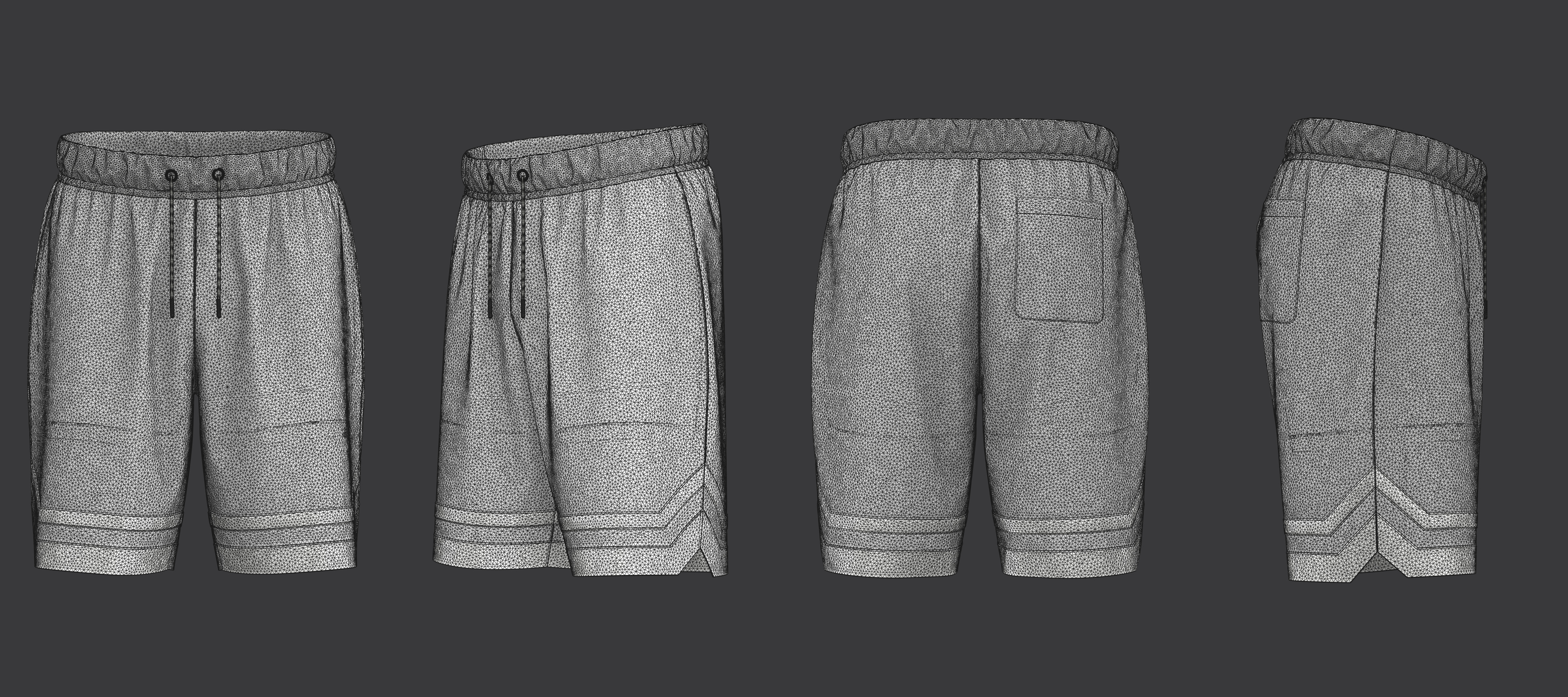 Basketball Shorts 3D model_10