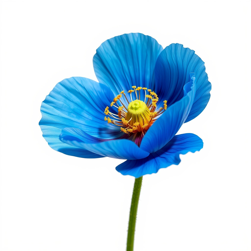 Blue Poppy Flower Model Pack for Realistic Scenes Low-poly 3D model_4