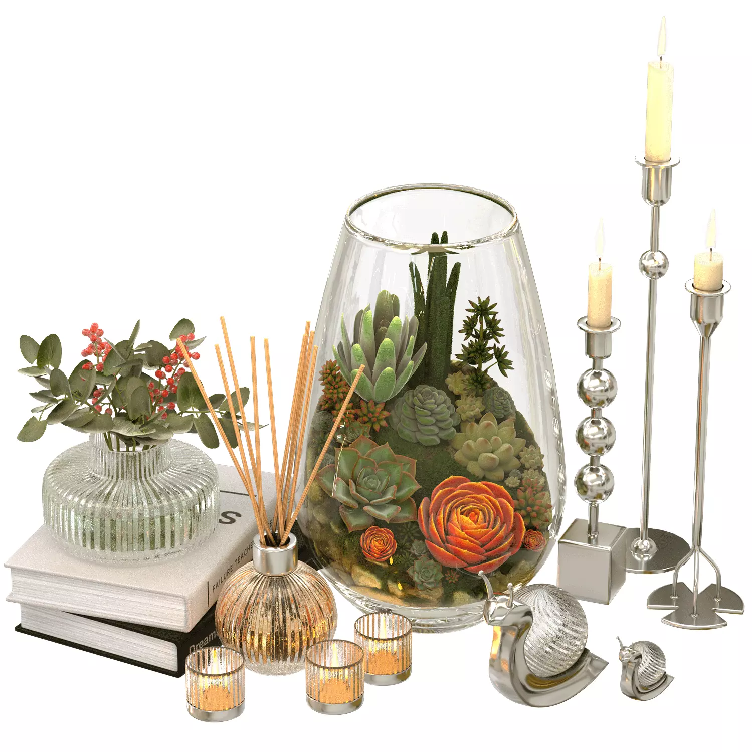 Succulent Terrarium 3D model