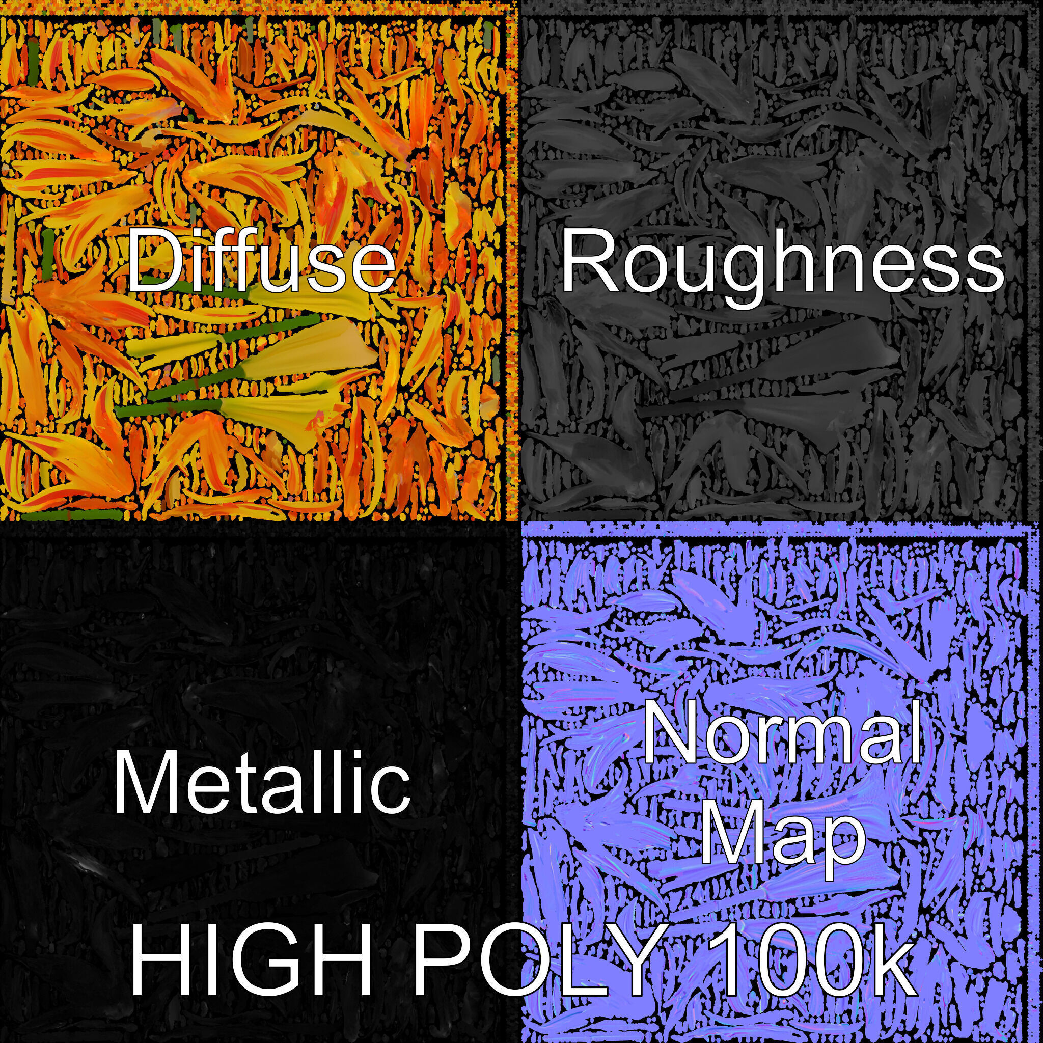 Vibrant Lily Flower Model Pack Low-poly 3D model_2