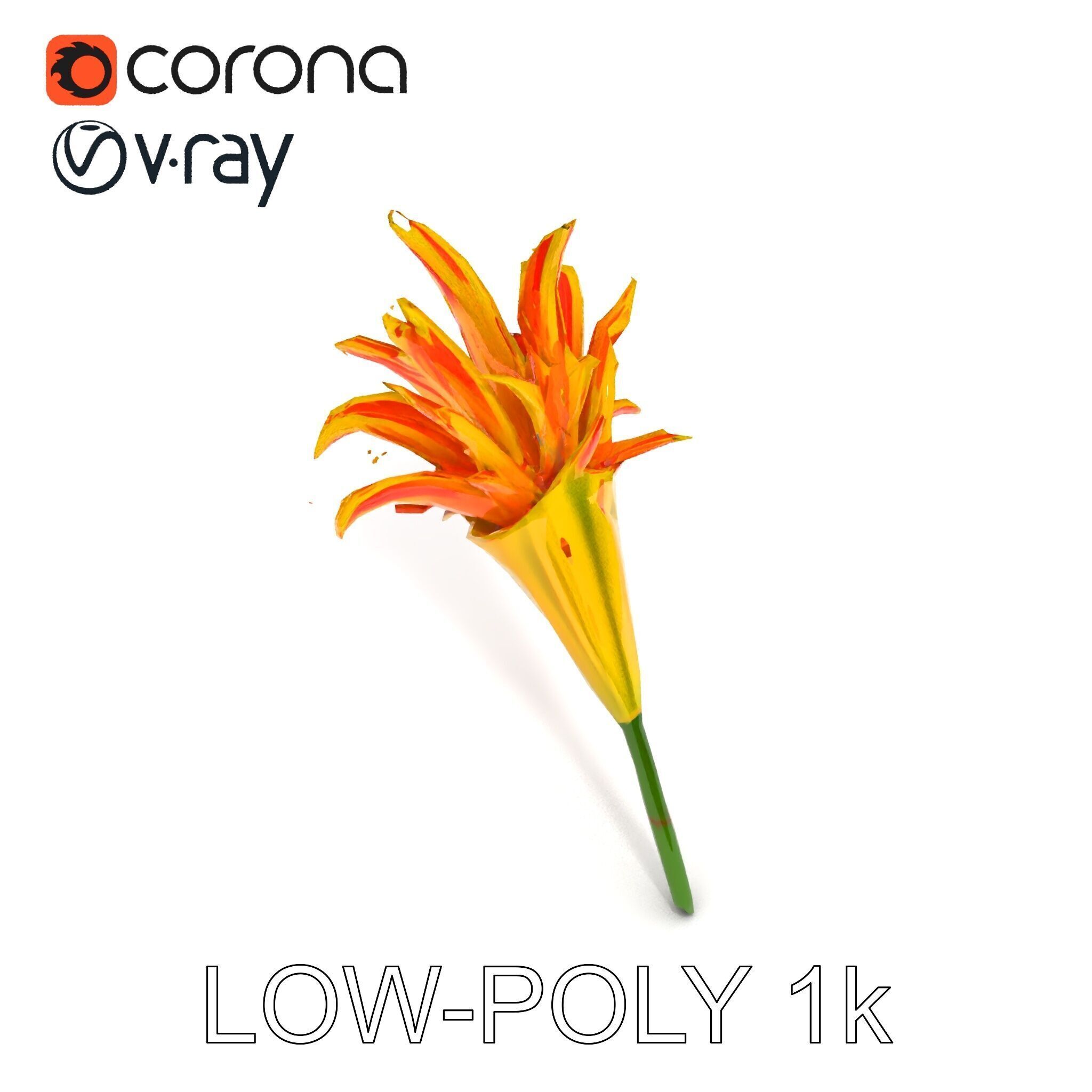 Vibrant Lily Flower Model Pack Low-poly 3D model_30