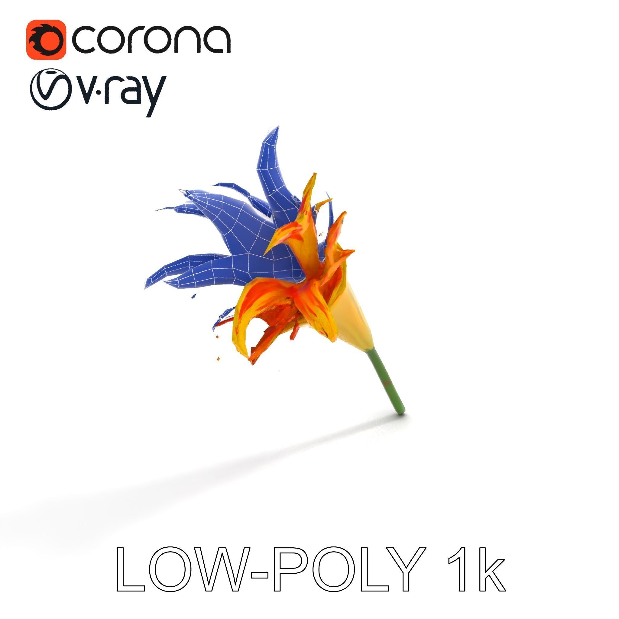 Vibrant Lily Flower Model Pack Low-poly 3D model_17