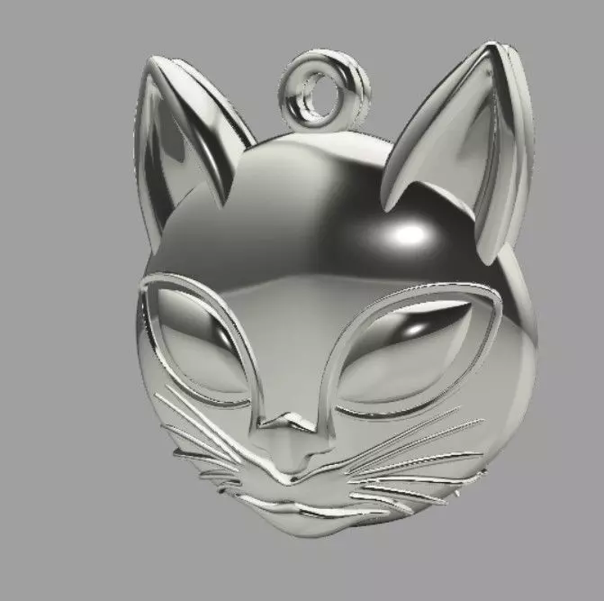 Cat pendant double face 3D print model_0