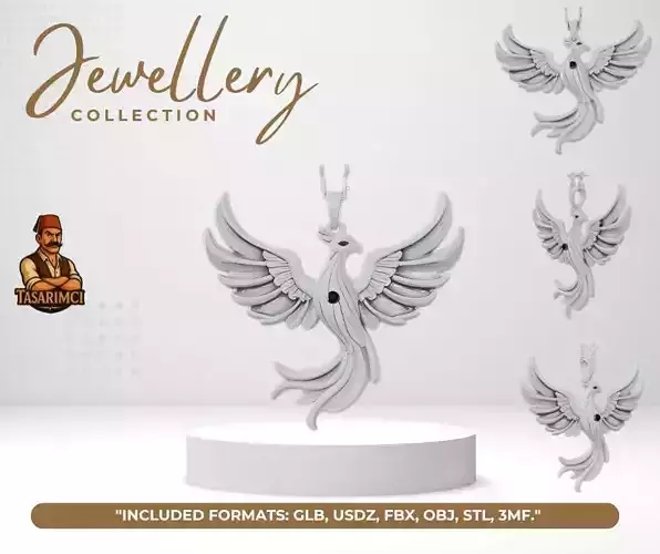 Phoenix Pendant Design 3D Printable