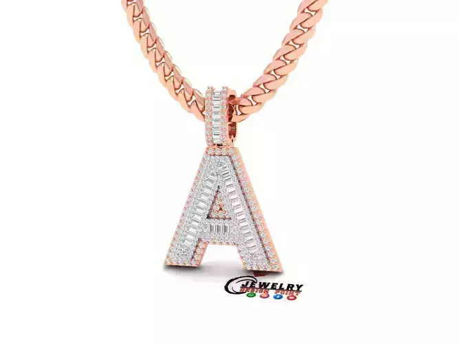 Custom Initial A Letter Diamond  A to Z Alphabet Bug Necklace