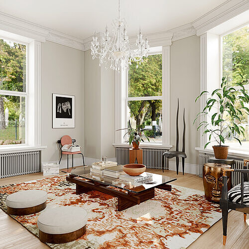 Art style apartment interior scene 3D model 2